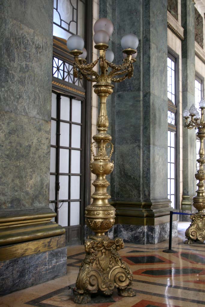 A lamp standard in the lobby.