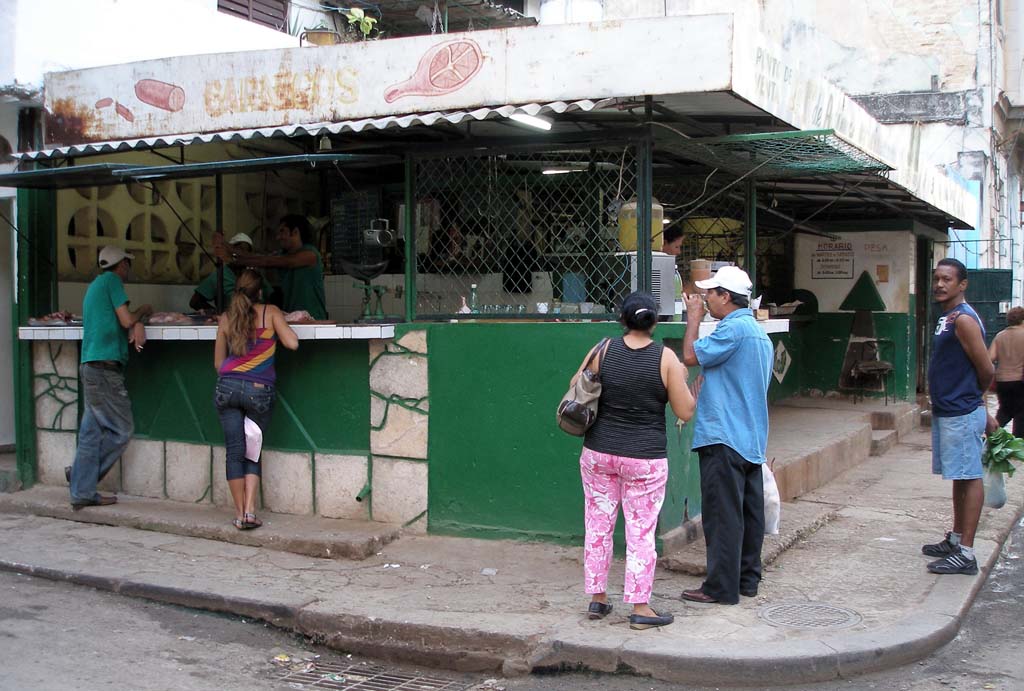 A corner food counter.