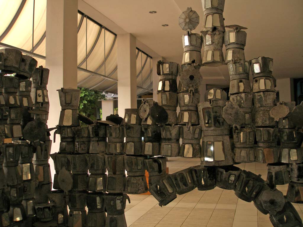 Part of a 'house' - sculpture in the main lobby area.