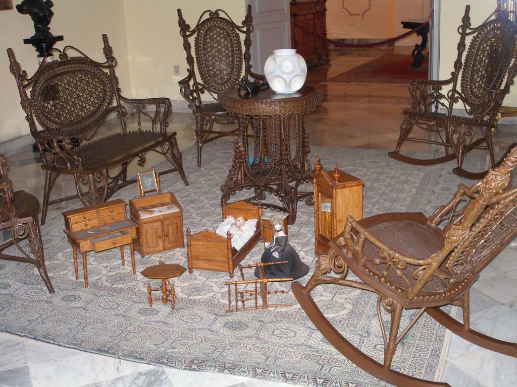 Real and toy furniture.