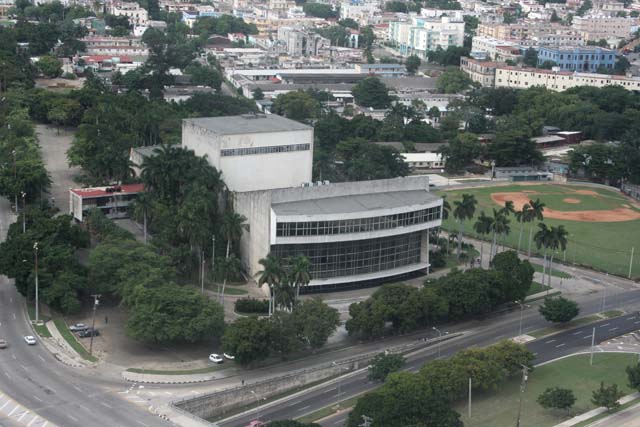 The National Theatre, closed when we were there.