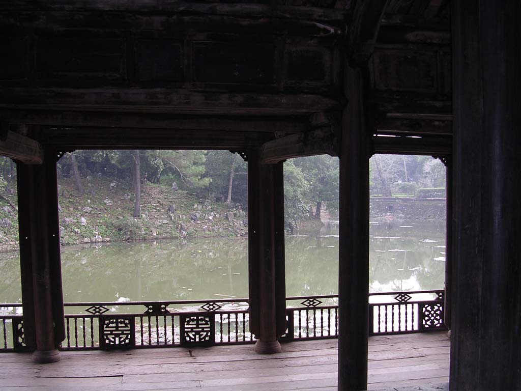 Inside the pavilion