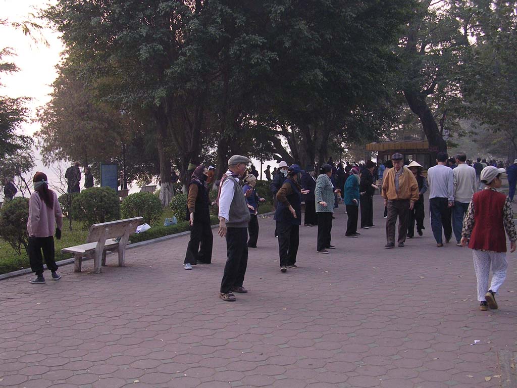 This was the nearest to what we know as Tai Chi, led by the man in the cap