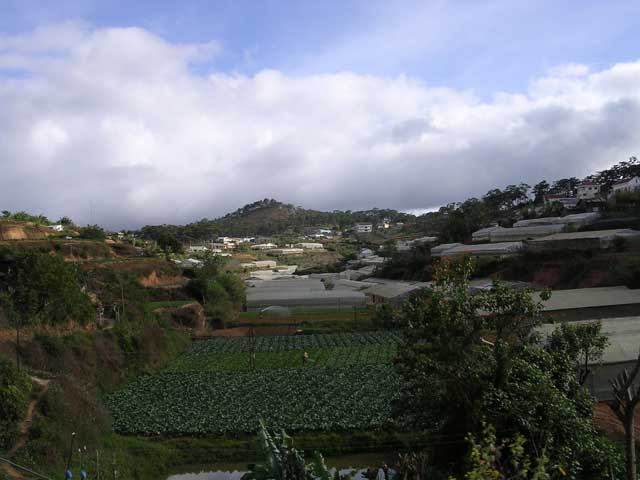 Vietnam: Dalat - industrial-scale agriculture, taken from the Cr&eacute;maill&egrave;re Railway